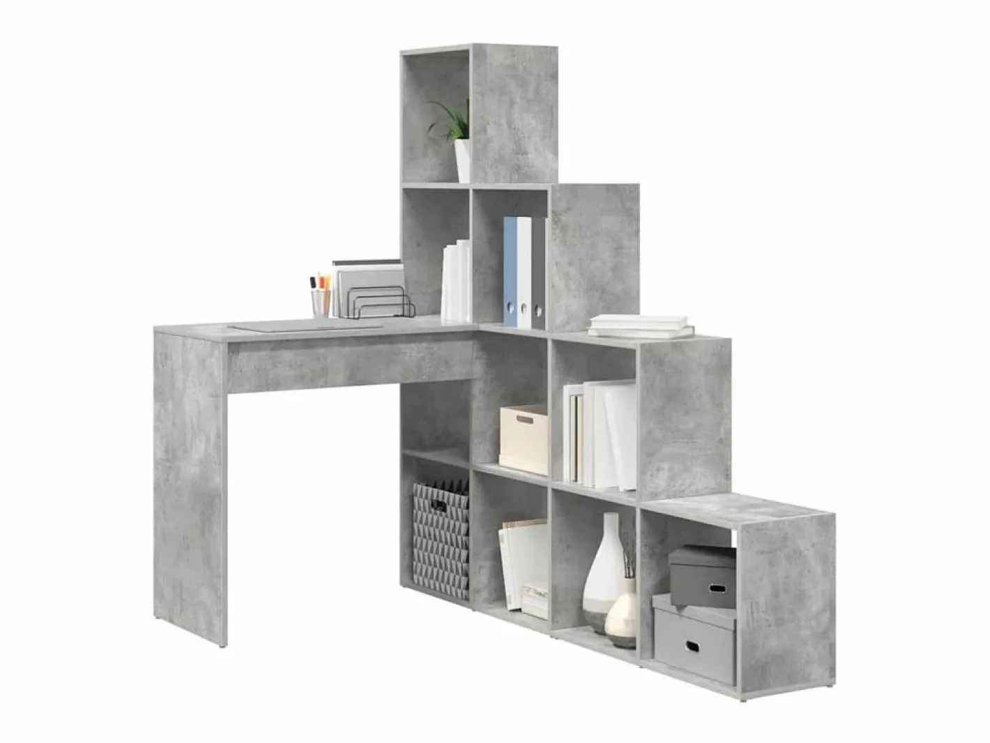 Escritorio de Esquina hormigón 101.5 x 149.5 x 149.5 cm^Clicnbuy New