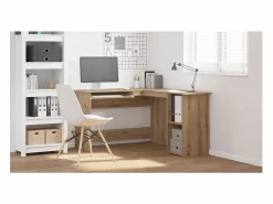 Escritorio de esquina madera contrachapada 120x140x75 cm^Clicnbuy