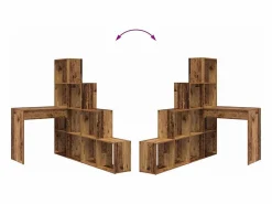 Clicnbuy Escritorio Rinconero|Escritorio de Esquina Madera vieja 101.5 x 149.5 x 149.5 cm