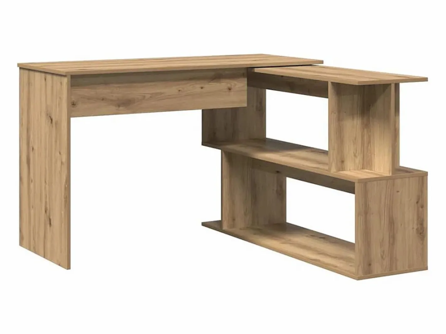 Clicnbuy Escritorio de esquina madera contrachapada 200,5x50x76 cm Marru00f3n Best
