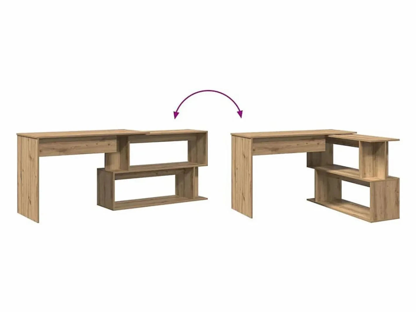 Clicnbuy Escritorio de esquina madera contrachapada 200,5x50x76 cm Marru00f3n Best