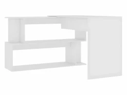 Clicnbuy Escritorio de esquina madera contrachapada 200x50x76 cm Blanco Outlet