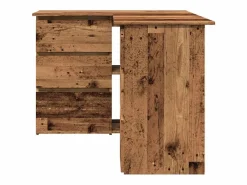 Clicnbuy Escritorio de esquina madera contrachapada madera envejecida Marru00f3n Best