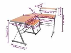 Clicnbuy Escritorio de esquina madera contrachapada marrón 132x112x99 cm Marru00f3n Clearance