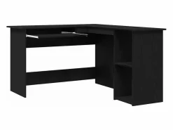 Clicnbuy Escritorio de Esquina Roble 120 x 140 x 75 cm Negro Discount