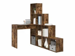 Clicnbuy Escritorio de Esquina Roble ahumado 101.5 x 149.5 x 149.5 cm Marru00f3n Hot
