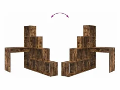 Clicnbuy Escritorio de Esquina Roble ahumado 101.5 x 149.5 x 149.5 cm Marru00f3n Hot