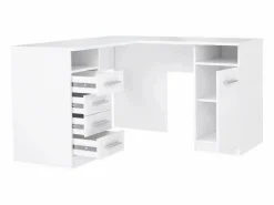 Escritorio de esquina TOLEDE con 1 puerta y 4 cajones - - L 125 x P 125 x H 75 cm^ Clearance