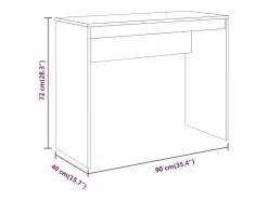 vidaxl Escritorio de madera contrachapada roble ahumado 90x40x72 cm Color natural claro New