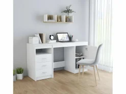 Clicnbuy Escritorio de madera contrachapada 140x50x76 cm Blanco Hot