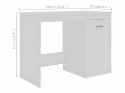 Clicnbuy Escritorio de madera contrachapada 140x50x76 cm Blanco Hot