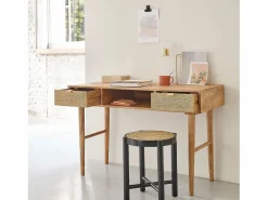 Escritorio de madera de mango maciza y rejilla^BERAH GETAH Discount