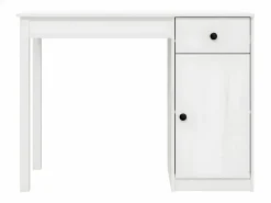 Clicnbuy Escritorio de madera maciza de pino 100x50x75 cm Blanco Best