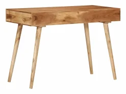Escritorio de madera maciza de acacia 115x50x76 cm^Clicnbuy New