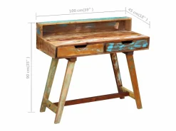 Clicnbuy Escritorio de madera maciza reciclada Multicolor Discount