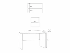 Escritorio de oficina de estudio de trabajo inteligente de diseño moderno Simply 120 - Blanco New