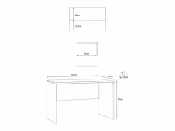 Escritorio de oficina de estudio de trabajo inteligente de diseño moderno Simply 120 - Blanco New