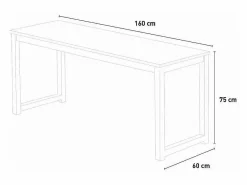 Escritorio de oficina diseño industrial de metal soporte auriculares 160x60 Stuttgart Marru00f3n Discount