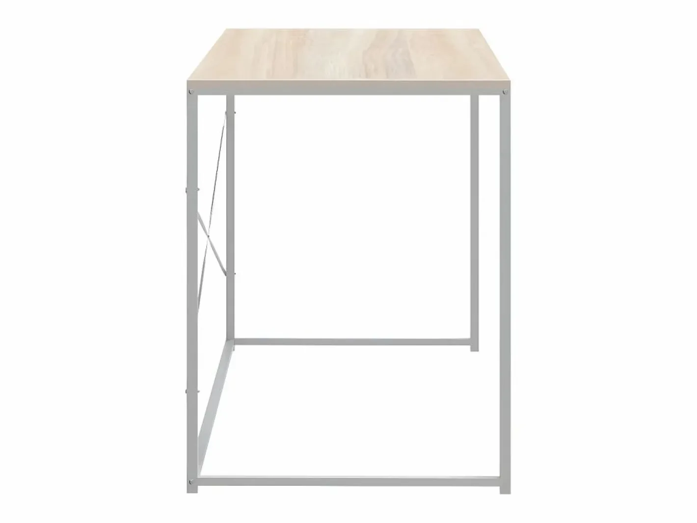 Clicnbuy Escritorio de ordenador aglomerado blanco y roble 110x60x70 cm Marru00f3n Outlet