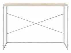 Clicnbuy Escritorio de ordenador aglomerado blanco y roble 110x60x70 cm Marru00f3n Outlet