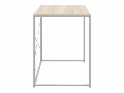 Clicnbuy Escritorio de ordenador aglomerado blanco y roble 110x60x70 cm Marru00f3n Outlet