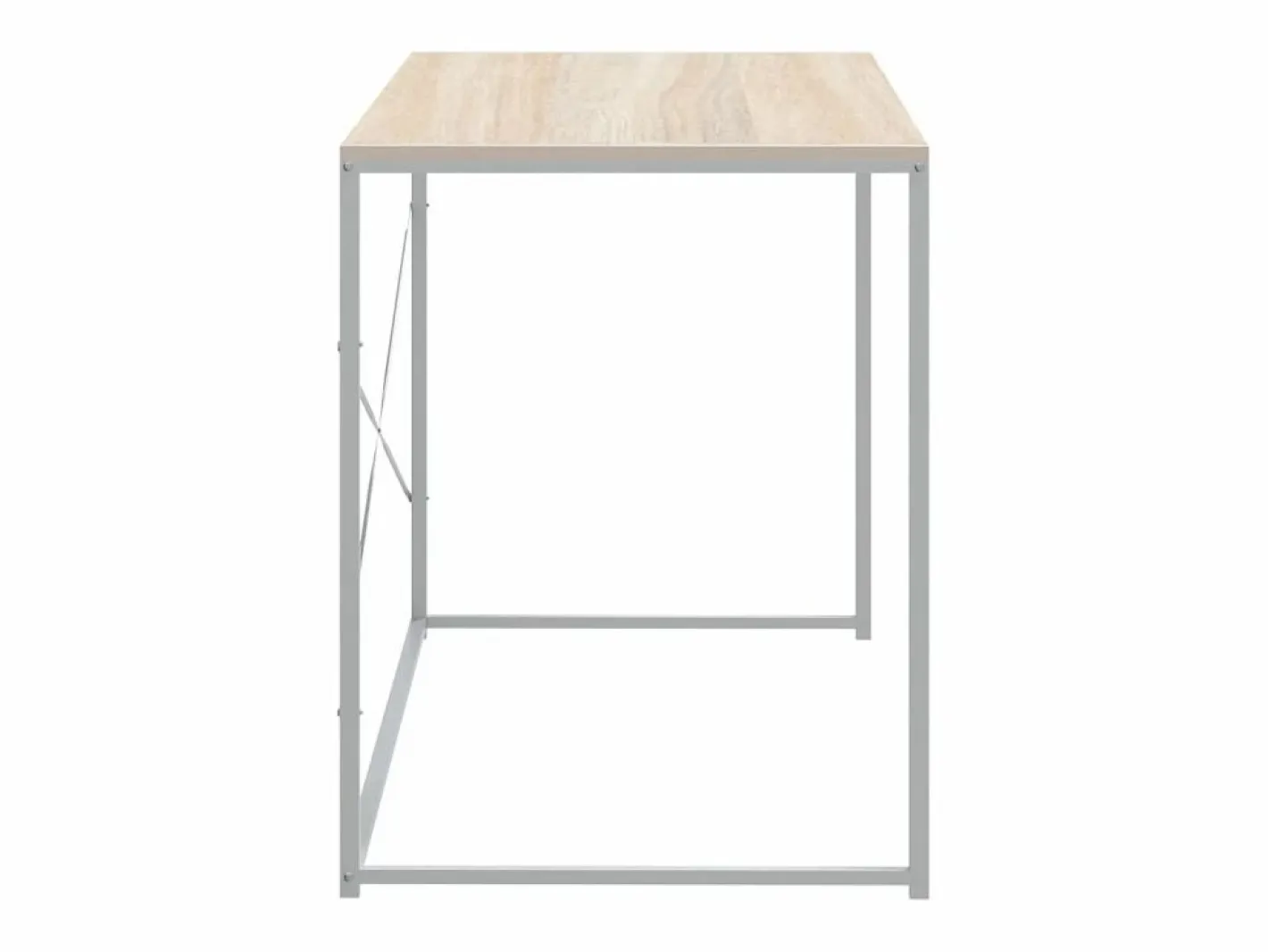 Clicnbuy Escritorio de ordenador aglomerado blanco y roble 110x60x70 cm Marru00f3n Outlet