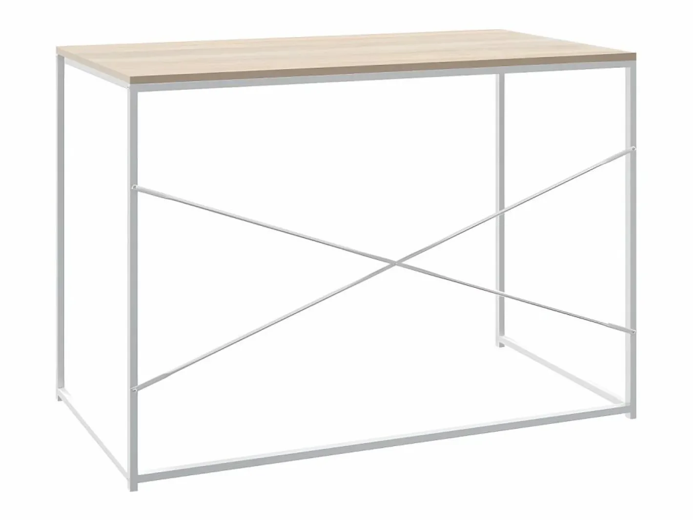 Clicnbuy Escritorio de ordenador aglomerado blanco y roble 110x60x70 cm Marru00f3n Outlet