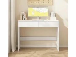 ESCRITORIO DE ORDENADOR MODERNO CON 2 CAJONES MESA DE TOALET 100 CM^ Sale