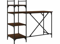 Escritorio de ordenador con estantes roble marrón 120x47x109 cm ES262100 Marru00f3n Sale