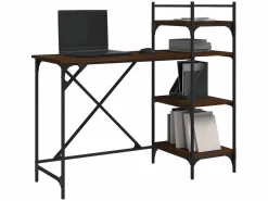 Escritorio de ordenador con estantes roble marrón 120x47x109 cm ES262100 Marru00f3n Sale