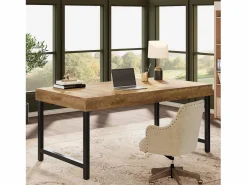 Tribesigns Escritorio ejecutivo industrial de 140 cm para oficina en casa, escritorio de computadora portátil rústico y sencillo Marru00f3n Discount