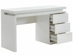 Vente-unique Escritorio Tradicional|Escritorio EMERSON - 3 cajones - MDF lacado - LEDs
