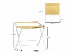 Homcom Escritorio Secreter|Escritorio Errol diseño plegable natural/ 82x86x66 cm