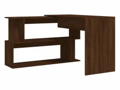 Clicnbuy Escritorio Rinconero|Escritorio esquina madera contrachapada color roble 200x50x76cm