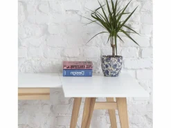Escritorio esquinero con cajón 115x85cm Luka | Patas de fresno | Lado derecho Blanco Best