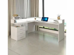 Escritorio esquinero de oficina con 3 cajones estante New Selina A-S Plus - brillante^Web furniture New