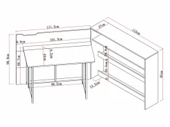 Vente-unique Escritorio esquinero plegable mdf color natural - RELIMY Color natural claro Discount