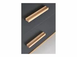 MSO Escritorio esquinero Vitim XL 2 cajones antracita y madera Gris Online