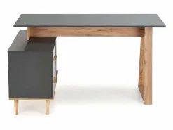MSO Escritorio esquinero Vitim XL 2 cajones antracita y madera Gris Online