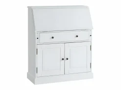 Vente-unique Escritorio estilo secreter - Estilo rústico - Pino y MDF - - CLEORE Blanco Clearance