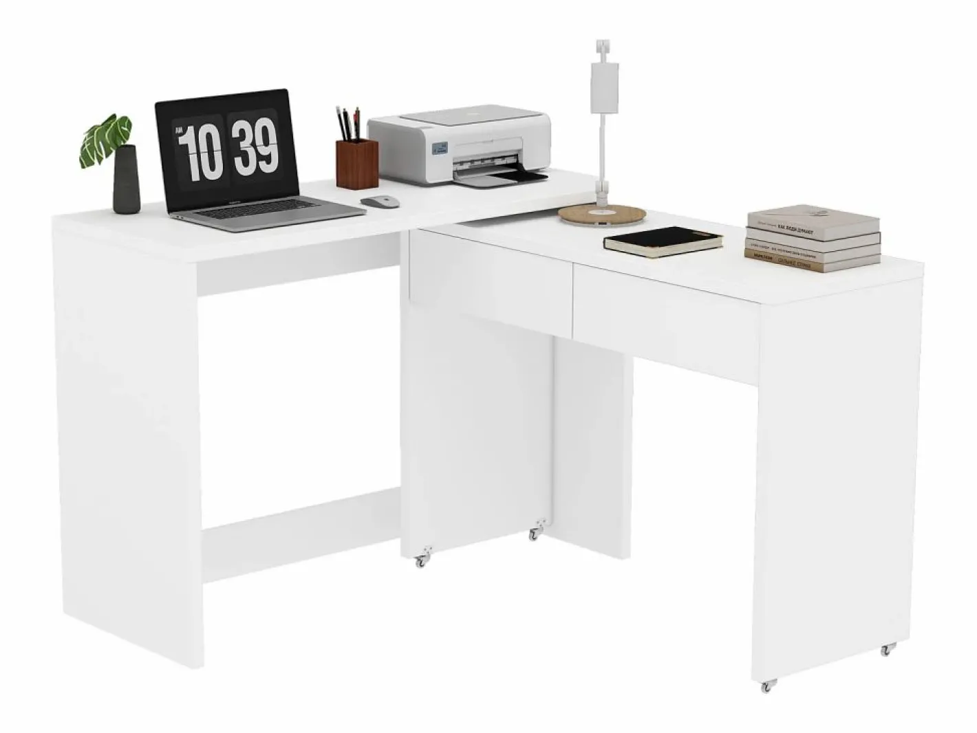 Escritorio extensible 110×40×78 cm - combinación flexible - con ruedas - certificado FSC -^ModernLuxe Sale