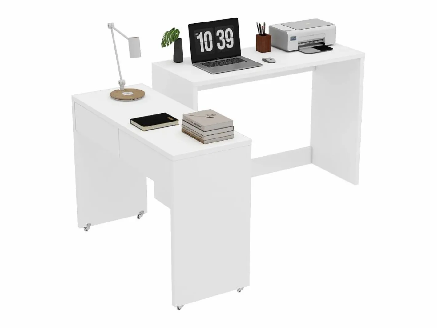 Escritorio extensible 110×40×78 cm - combinación flexible - con ruedas - certificado FSC -^ModernLuxe Sale