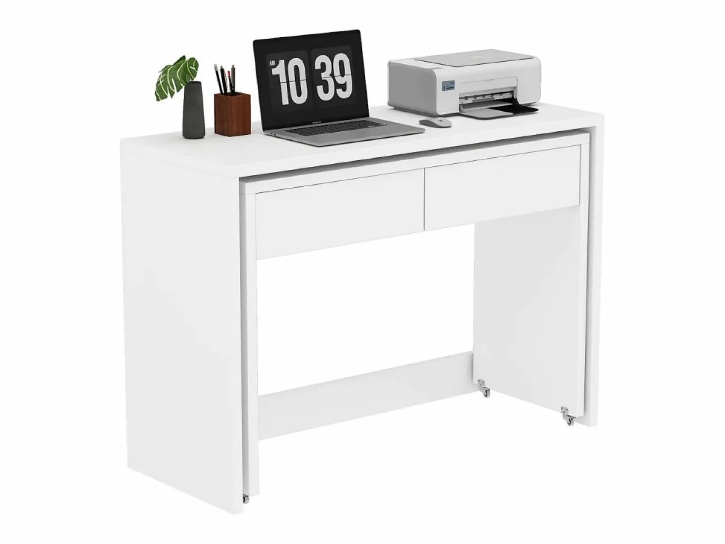 Escritorio extensible 110×40×78 cm - combinación flexible - con ruedas - certificado FSC -^ModernLuxe Sale