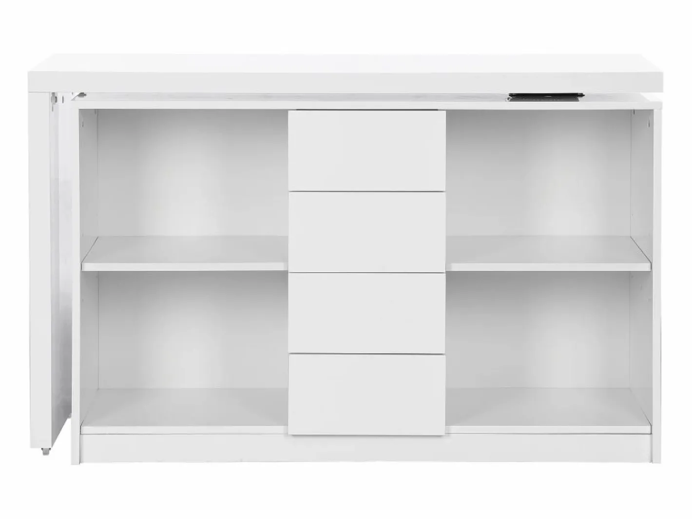 Vente-unique Escritorio extensible con tablero giratorio 360° en MDF lacado en - PAVELO Blanco Sale