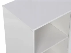 Vente-unique Escritorio extensible con tablero giratorio 360° en MDF lacado en - PAVELO Blanco Sale
