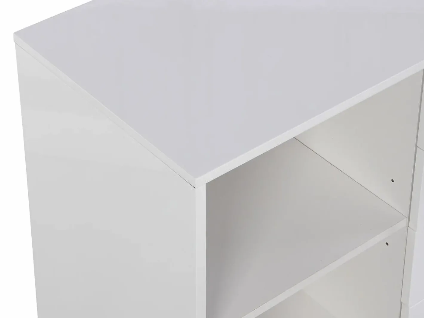 Vente-unique Escritorio extensible con tablero giratorio 360° en MDF lacado en - PAVELO Blanco Sale