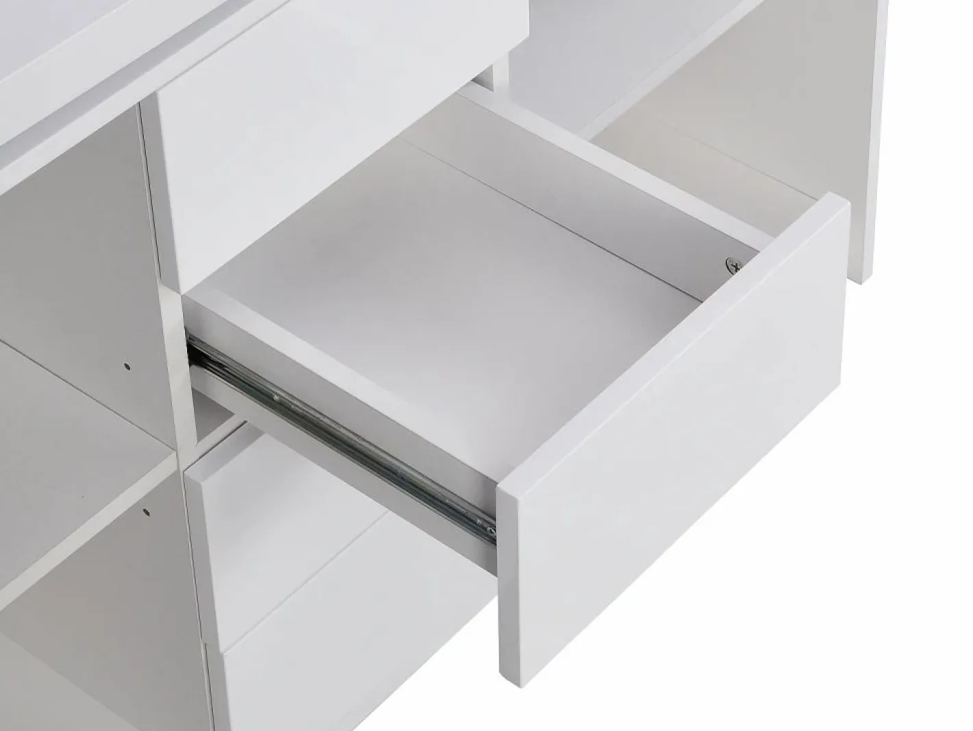 Vente-unique Escritorio extensible con tablero giratorio 360° en MDF lacado en - PAVELO Blanco Sale