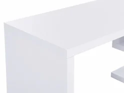 Vente-unique Escritorio Rinconero|Escritorio Tradicional|Escritorio extensible con plataforma giratoria 360° en MDF lacado y dorado - NICEPHORE II