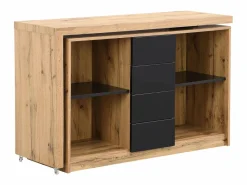 Escritorio extensible con tablero giratorio 360° en MDF natural y negro - PAVELO^Vente-unique Discount