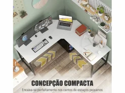 Escritorio Frambuesa diseño esquinero 76x150x150 cm^Homcom Discount